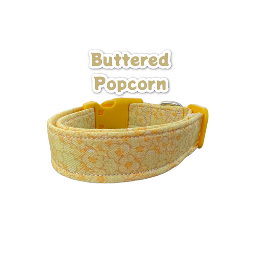 Popcorn dog collar, food dog collar, side release adjustable dog collar