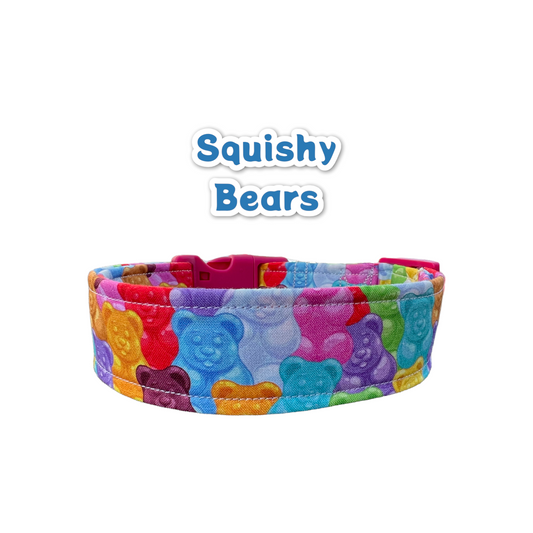 Gummy bear dog collar - adjustable side release - funny food dog collar