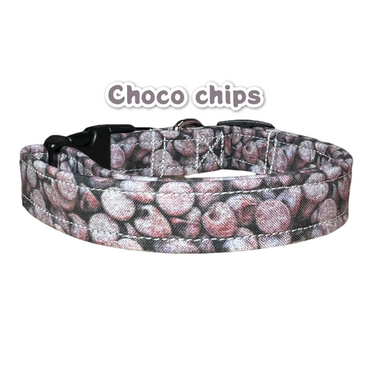 Chocolate chip dog collar, food dog collar, funny dog collar, chocolate chip cat collar