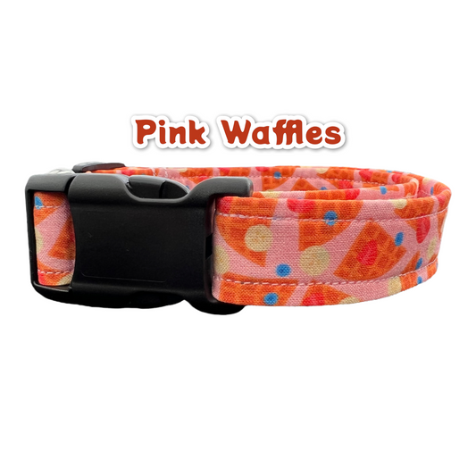 Waffle dog collar, food dog collar, girl dog collar, boy dog collar, handmade dog collar, custom dog collar, side release collar, adjustable collar, washable collar, pet collars