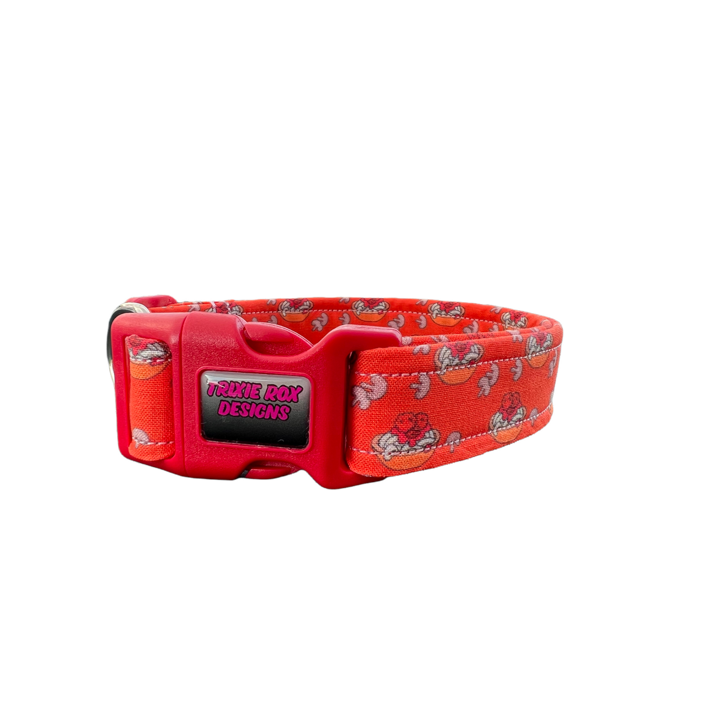 Spaghetti and meatball dog collar, side release adjustable dog collar, food dog collar