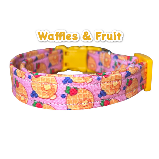 Waffle dog collar, food dog collar, girl dog collar, boy dog collar, handmade dog collar, custom dog collar, side release collar, adjustable collar, washable collar, pet collars