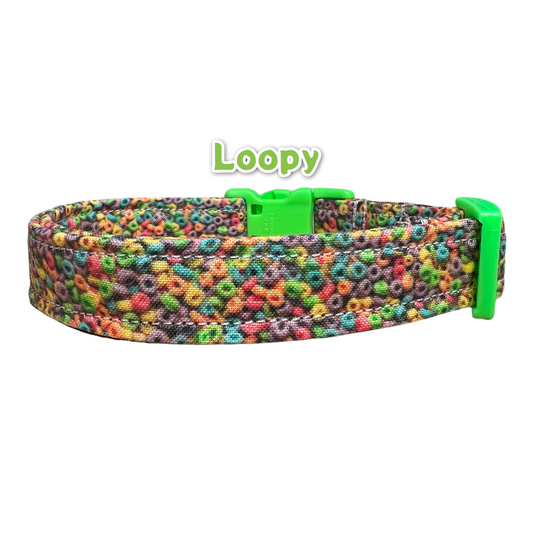 Fruity cereal Dog Collar or Cat Collar, Side release adjustable