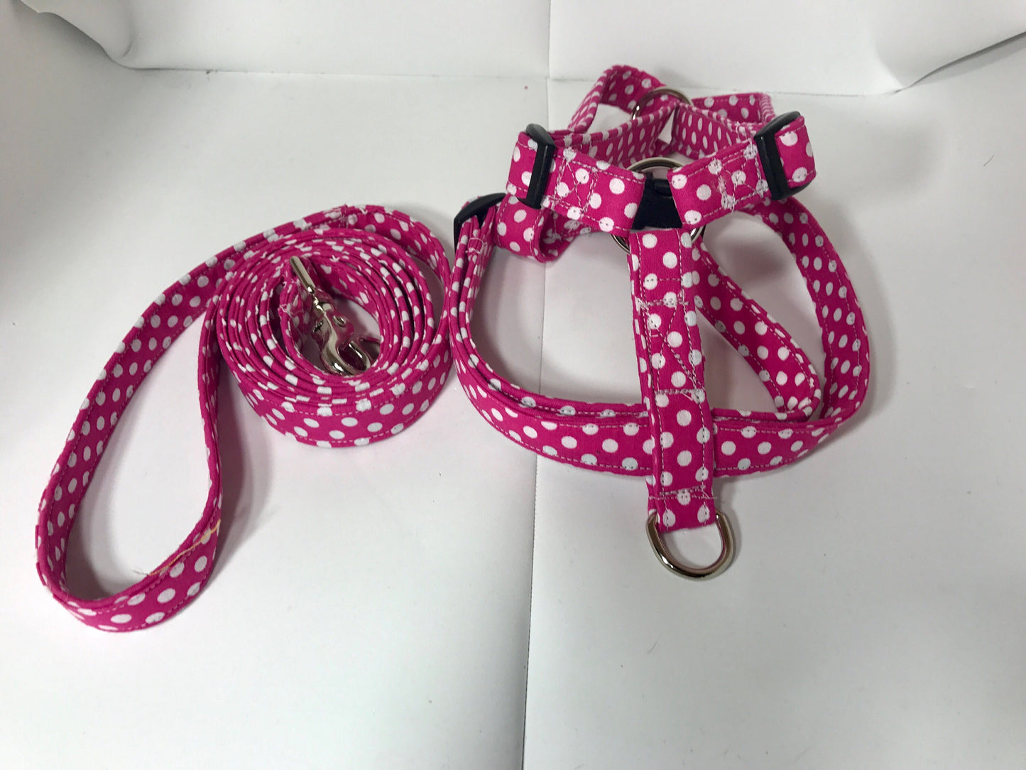 Dog harness, Harness and leash, step in harness, standard harness, dog harness set, polka dot, pink, red, black, orange, teal, gray, blue