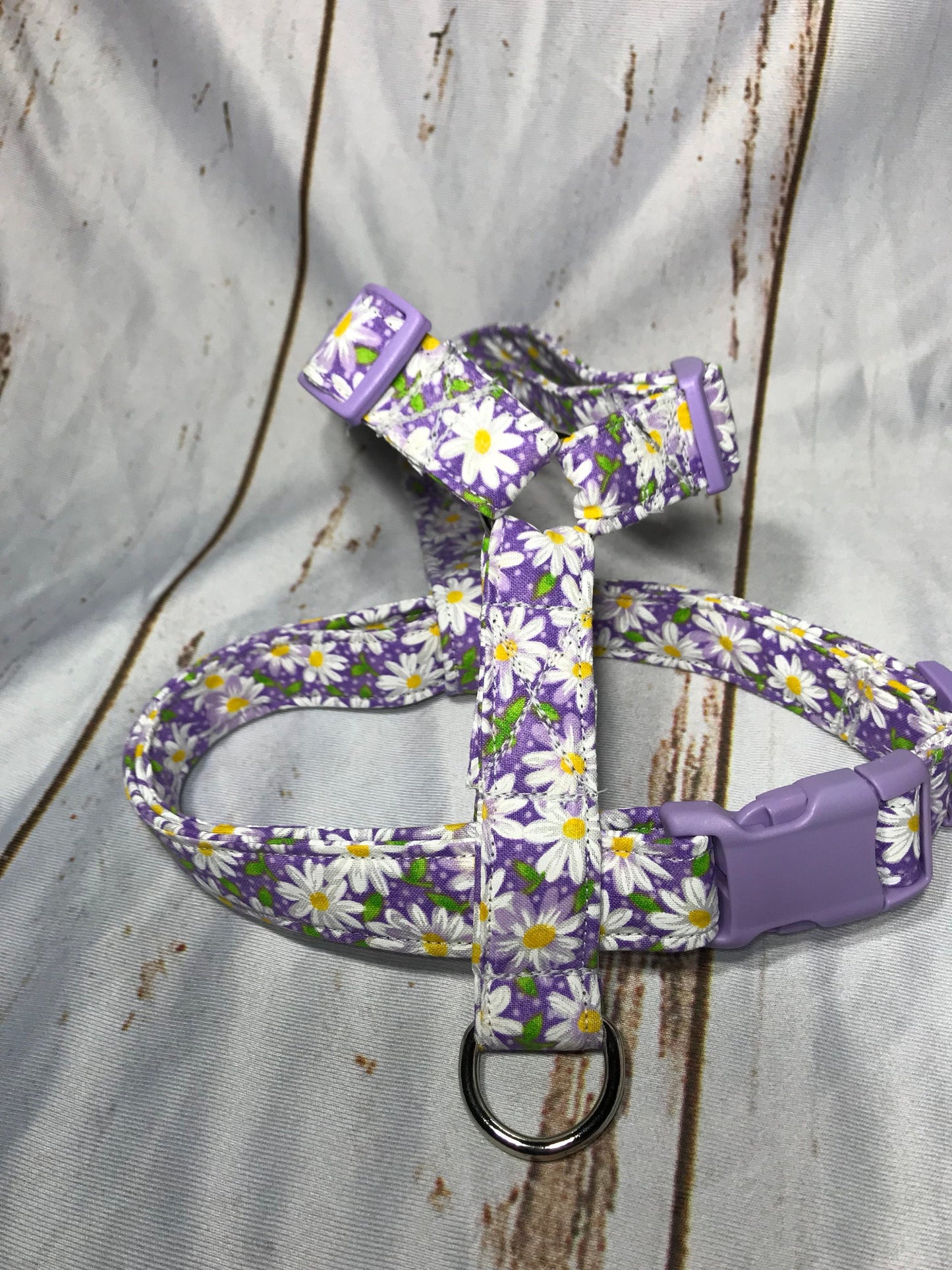 Dog harness, Harness and leash, step in harness, standard harness, dog harness set, adjustable harness, daisy dog harness, daisies, purple