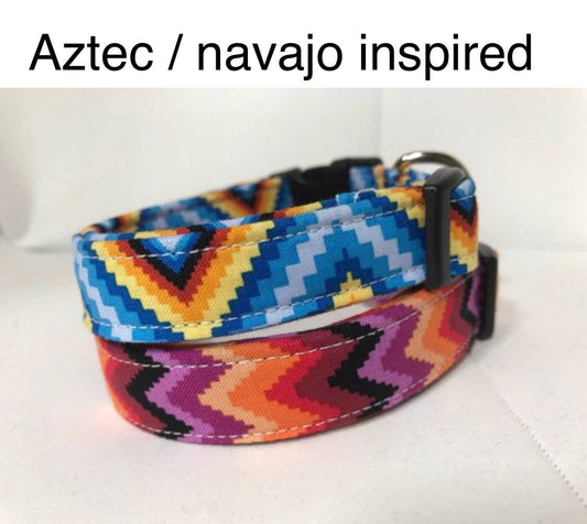 Navajo inspired prints dog collar, adjustable collar, side release collar, washable collar, Aztec inspired, girl collar, boy collar, dog