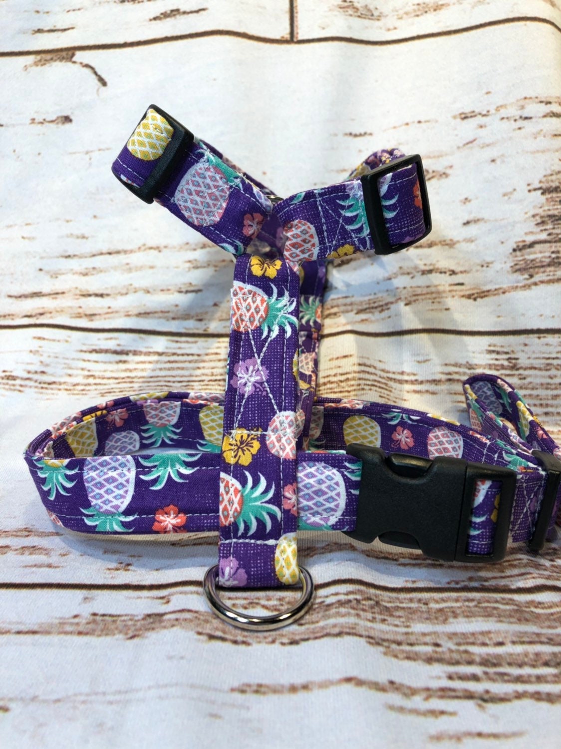 Dog harness, Harness and leash, step in harness, standard harness, adjustable harness, pineapple dog harness, pineapple harness, purple