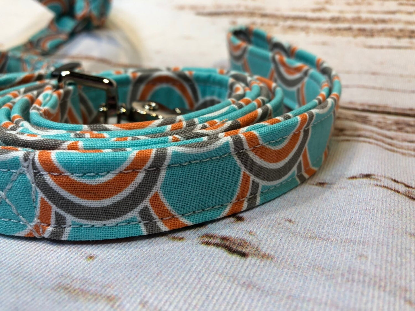 Dog harness, Harness and leash, step in harness, standard harness, adjustable harness, dog harness set, orange, turquoise, gray