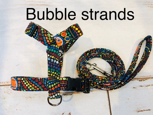 Dog harness, Harness and leash, step in harness, adjustable dog harness, dog halter, dog harness set, leash, roman dog harness, bubbles