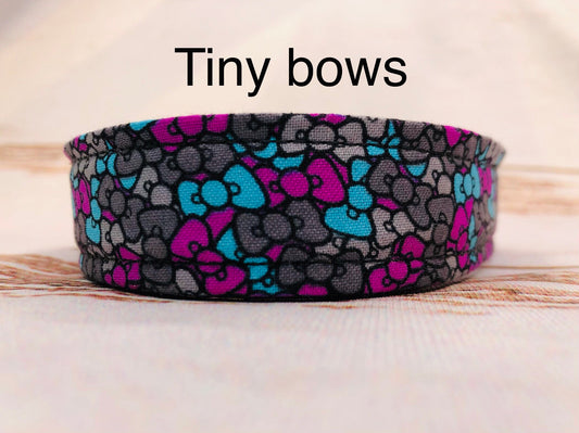 Tiny bow dog collar, gray, blue, purple, bows, dog collar girl, fabric dog collar, washable, adjustable, eco friendly, feminine dog collar