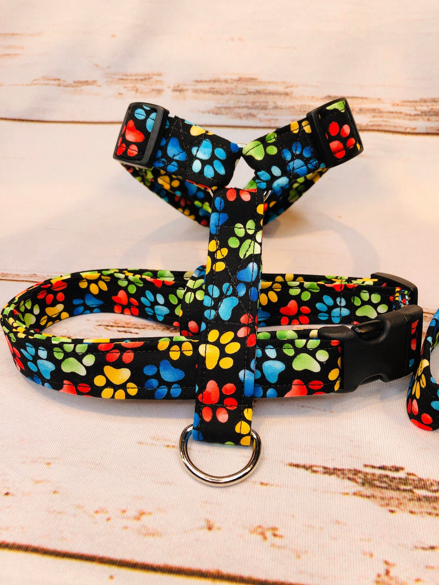 Paw prints dog Harness and leash set, step in harness, standard harness, dog harness set, adjustable harness, paw print harness, paw print