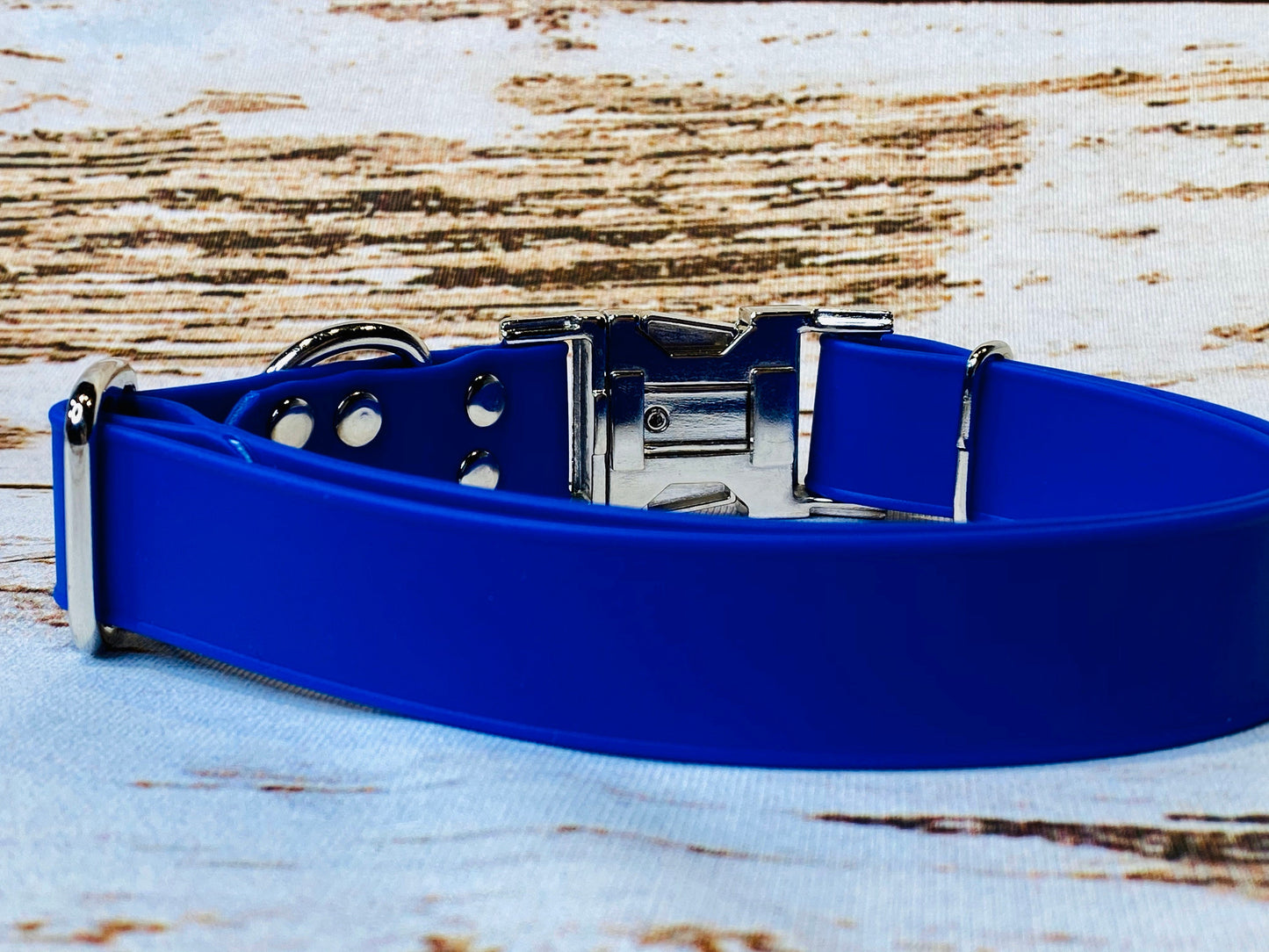 Biothane dog collar, blue dog collar, dog collar, buckle dog collar, waterproof collar, Adjustable Biothane Dog Collar, metal dog hardware