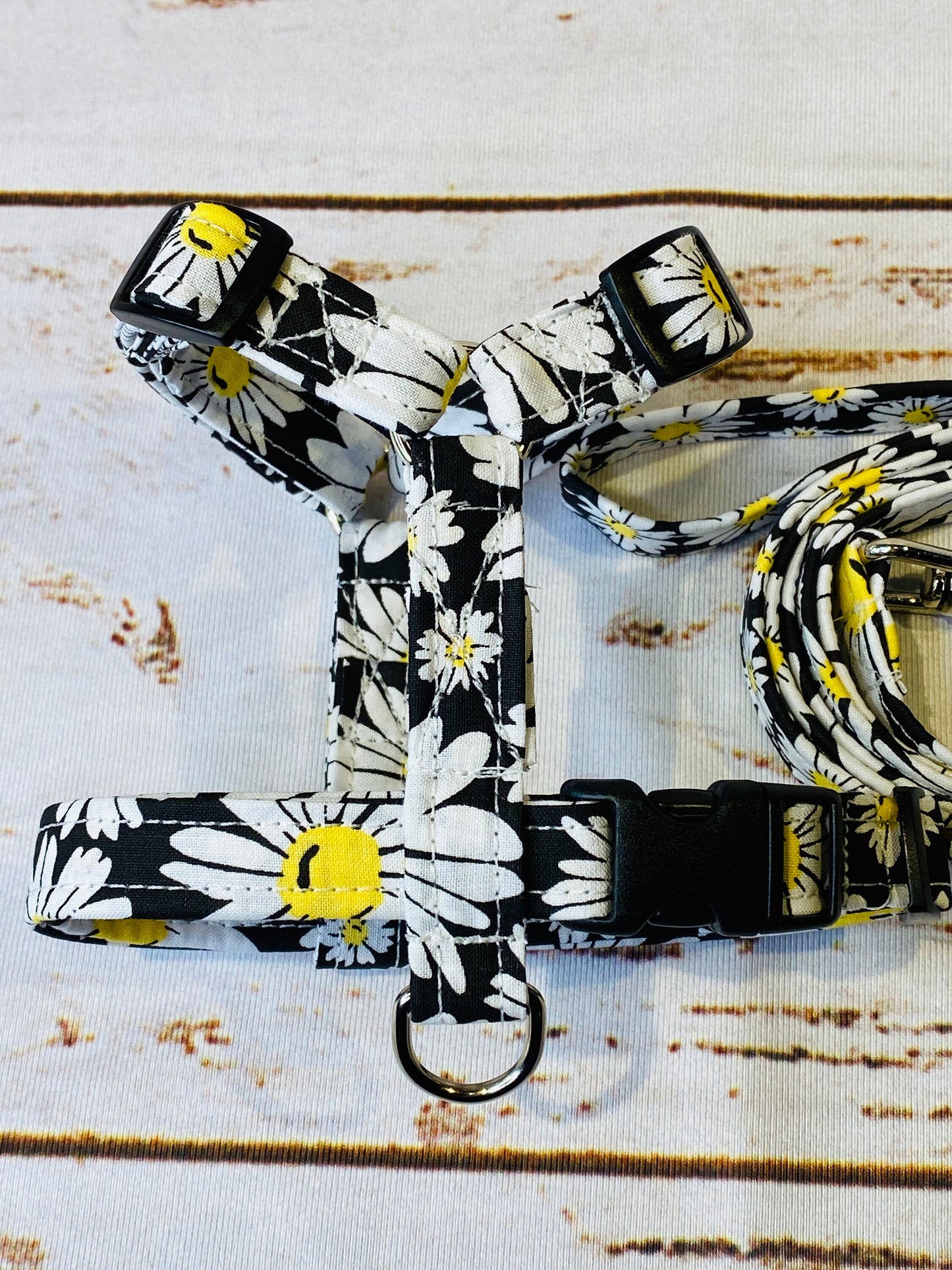 Dog harness, dog harness and leash set, step in harness, standard harness, matching leash, adjustable harness, daisy dog harness