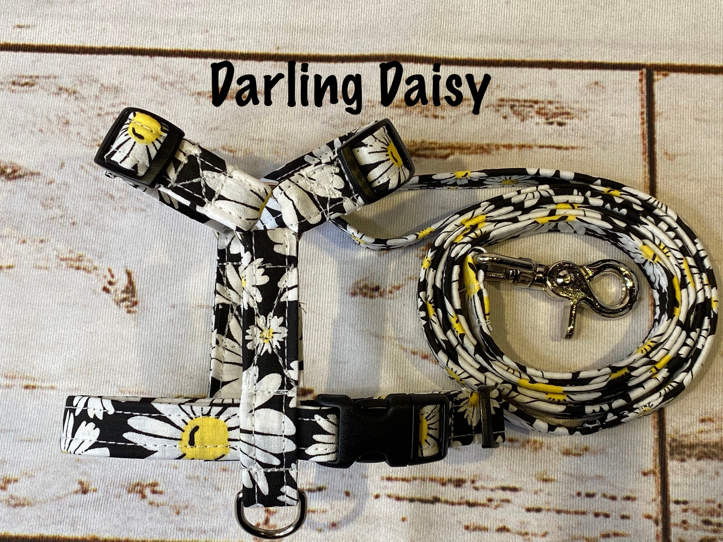 Dog harness, dog harness and leash set, step in harness, standard harness, matching leash, adjustable harness, daisy dog harness