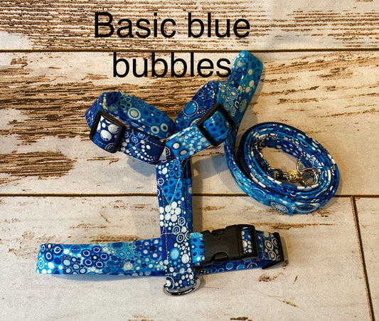 Dog harness, Harness and leash, step in harness, adjustable dog harness, dog halter, dog harness set, leash, roman dog harness, basic blue