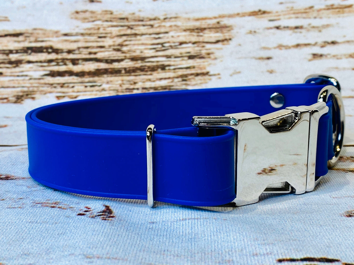 Biothane dog collar, blue dog collar, dog collar, buckle dog collar, waterproof collar, Adjustable Biothane Dog Collar, metal dog hardware