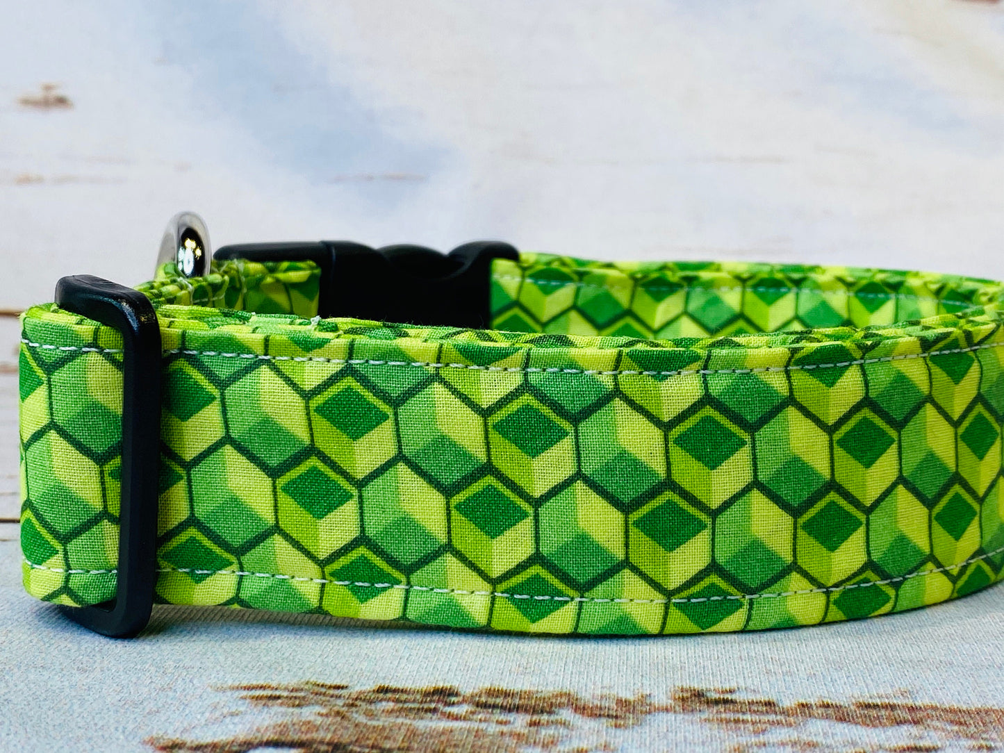 Pixel dog collar, green pixel dog collar, boy dog collar, girl dog collar, cat collar, side release adjustable