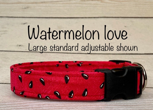 Dog Collar, girl dog collar, watermelon dog collar, food dog collar, adjustable collar, buckle dog collar, summer dog collar, dog collar boy, watermelon, red