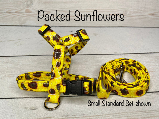 Dog harness, Harness and leash set, step in harness, standard harness, dog harness girl, dog halter, sunflower dog harness, sunflowers