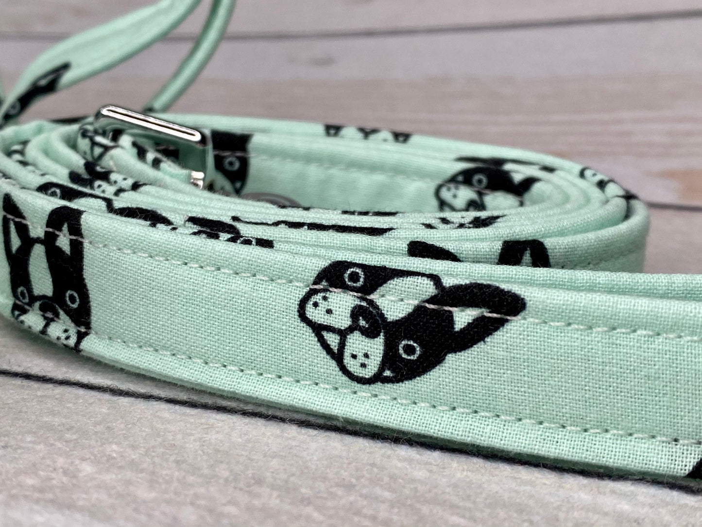 Dog harness, Harness and leash set, step in harness, standard harness, matching leash, adjustable harness, boston terrier, mint green