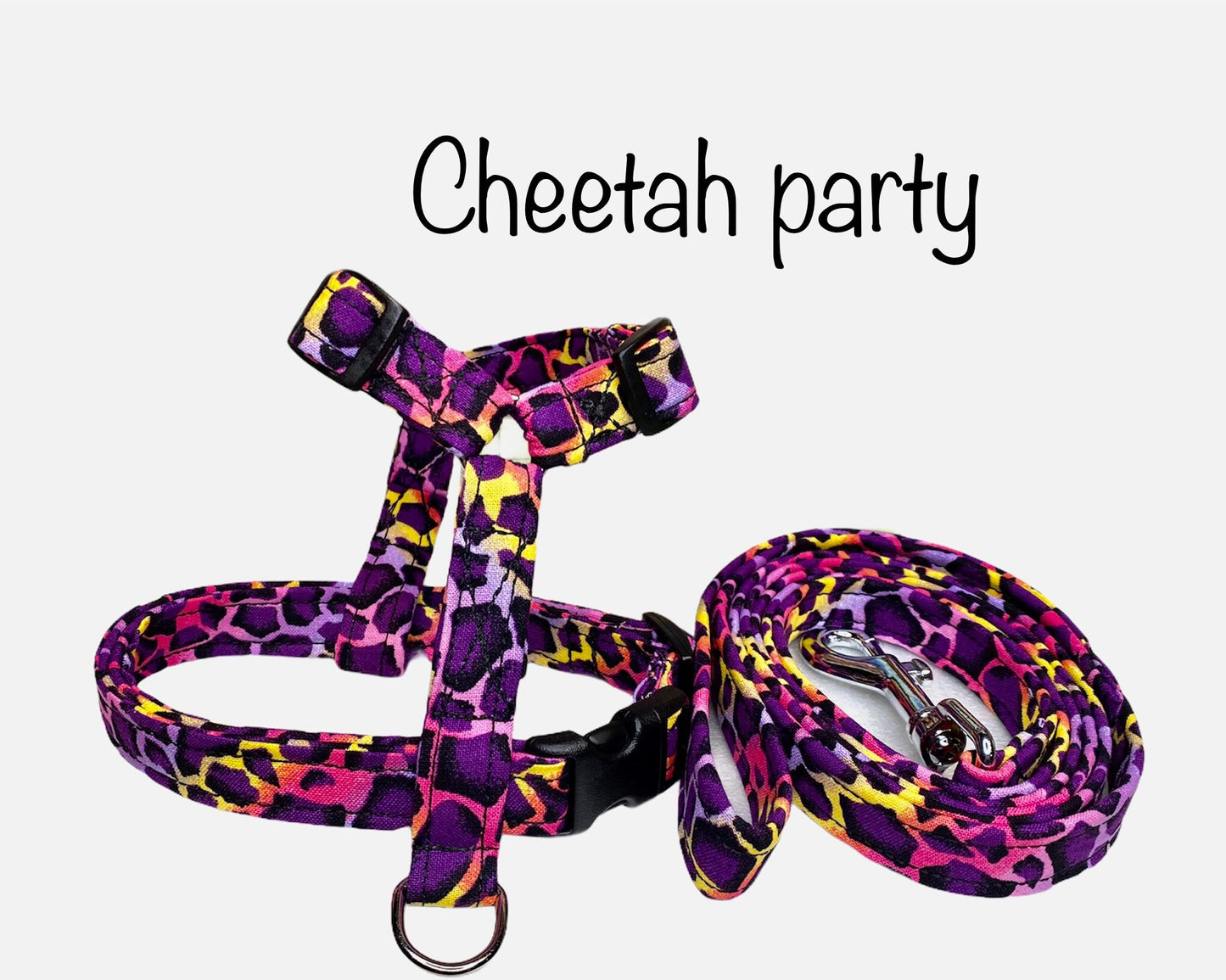 Dog harness, cheetah dog harness, Harness and leash set, step in harness, standard harness, dog harness set, adjustable harness