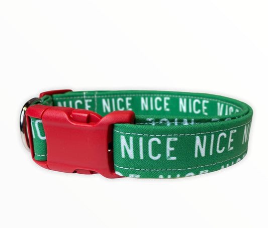 Dog collar, Christmas dog collar, nice dog collar, fabric dog collar, adjustable, funny dog collar, green, nice, Christmas