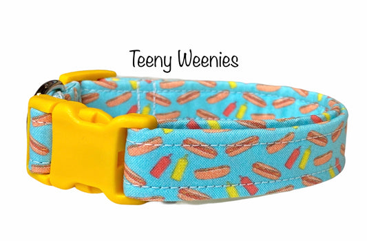 Dog Collar, Hot dog collar, weenie dog collar, food dog collar, funny dog collar, eco friendly dog collar, teeny weenies, hot dogs, unisex