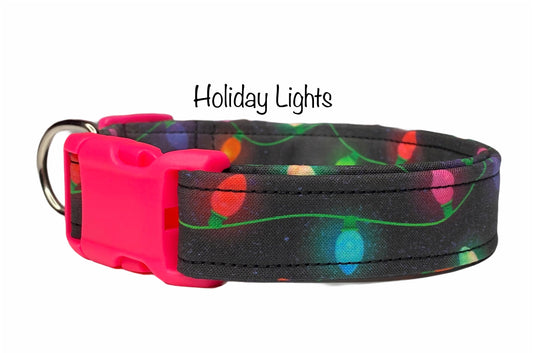 Christmas dog collar, dog collar, Christmas lights dog collar, holiday dog collar, Christmas lights, holiday lights, eco friendly dog collar