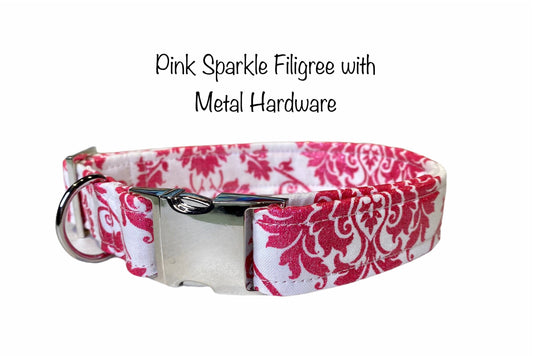 Pink sparkle dog collar, dog collar, pink dog collar, pink sparkle, side release adjustable dog collar, dog collar girl, female, girl collar
