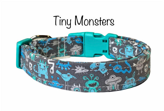 Monster dog collar, dog collar, little monsters, eco friendly dog collar, monster collar, adjustable dog collar, washable dog collar, cat
