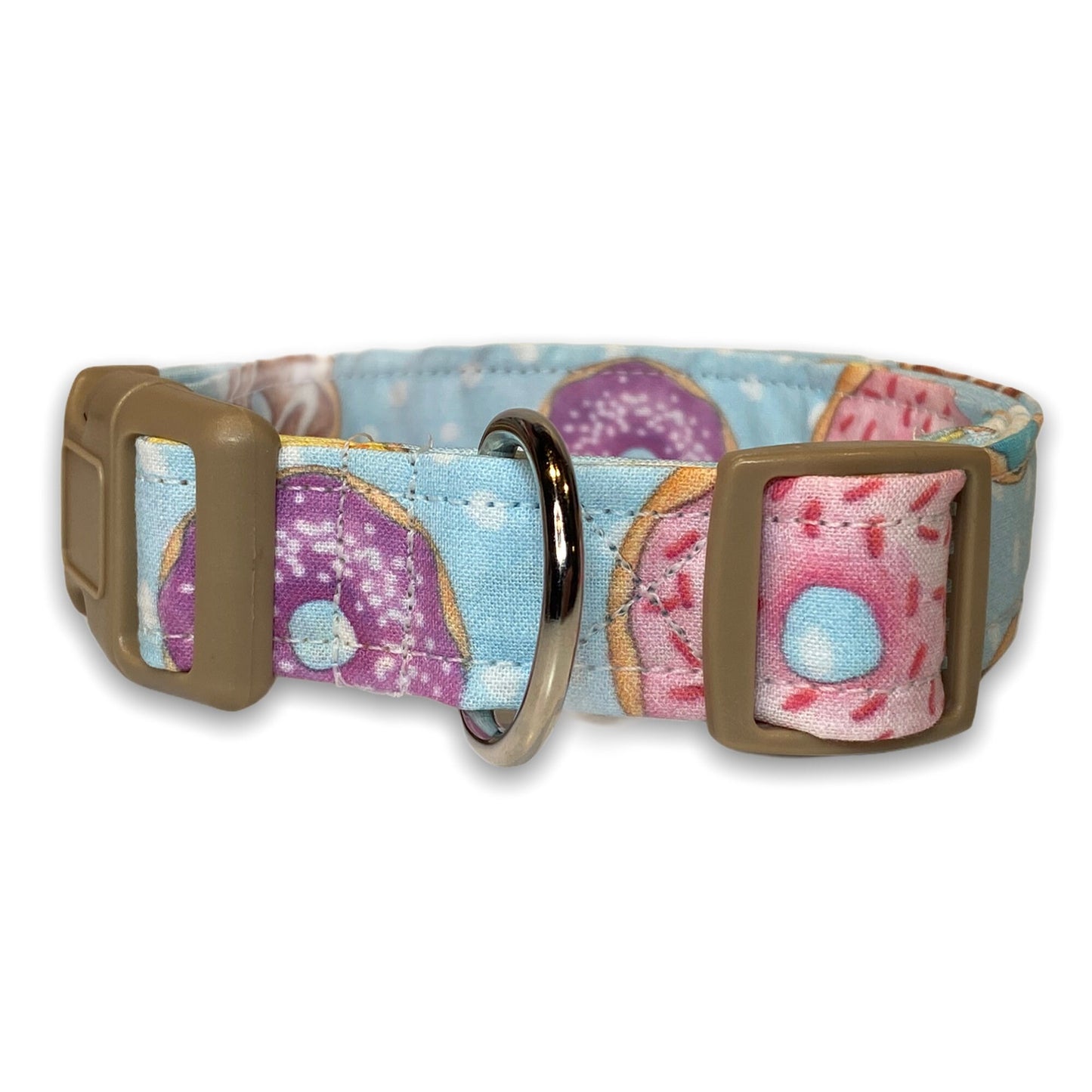 Donut dog collar, wide dog collar, donut lover, dog collar, fabric dog collar, thick dog collar, donuts, side release dog collar, adjustable